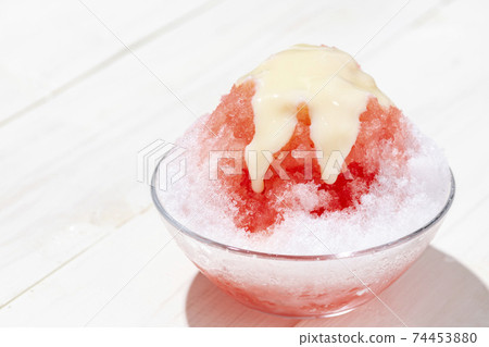 Fluffy shaved ice whiteboard background 74453880