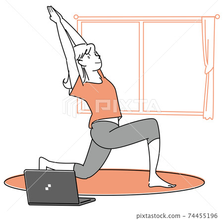 Yoga while watching the WEB-stretch your spine Yoga while watching the WEB-stretch your spine 74455196