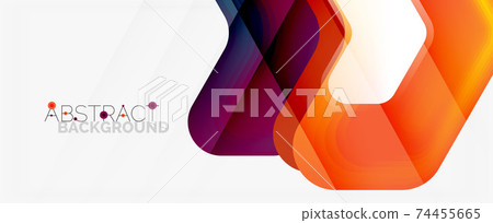 Vector 3d arrow geometric composition, abstract background for business or technology presentation, internet poster or web brochure cover, wallpaper 74455665