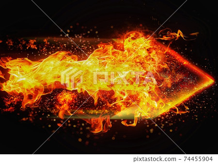 火焰箭頭從左向右移動 火焰箭頭從左向右移動 74455904