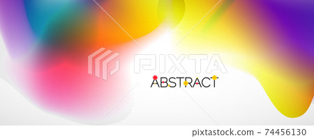 Fluid color gradient abstract background, trendy colorful wallpaper. Vector illustration for placards, brochures, posters, banners and covers 74456130