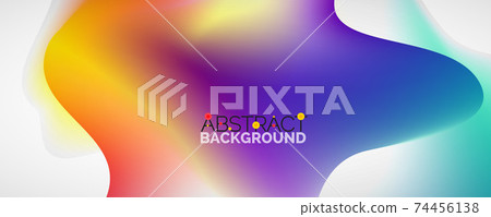 Fluid color gradient abstract background, trendy colorful wallpaper. Vector illustration for placards, brochures, posters, banners and covers 74456138