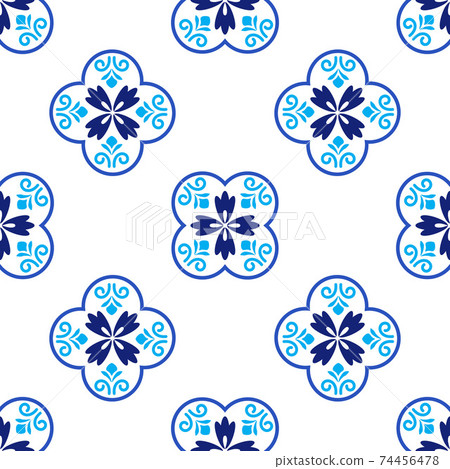 Azulejos portuguese traditional ornamental tile Azulejos portuguese traditional ornamental tile 74456478