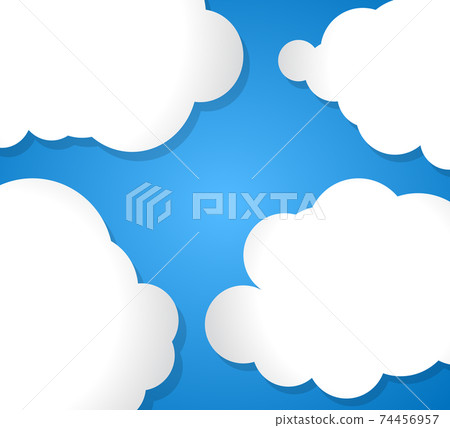 White Funny Clouds on Blue Background. Jpeg Decorative Illustration White Funny Clouds on Blue Background. Jpeg Decorative Illustration 74456957