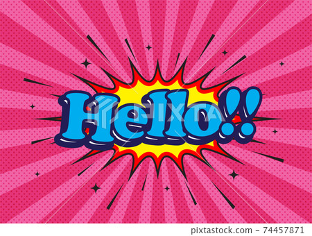 Hello Rises Text Hello text burst The greeting text can be... - Stock Illustration ...
