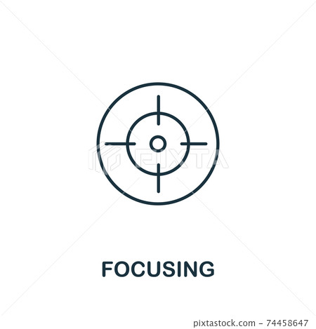 Focusing icon. Line style symbol from... - Stock Illustration [74458647 ...