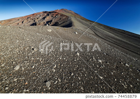 Mt. Fuji summit and Hoei crater seen from Mt. Hoei 74458879