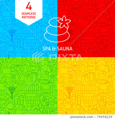 Line Spa Sauna Patterns - Stock Illustration [74459229] - PIXTA