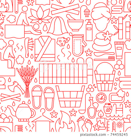 Sauna Line Seamless Pattern 74459245