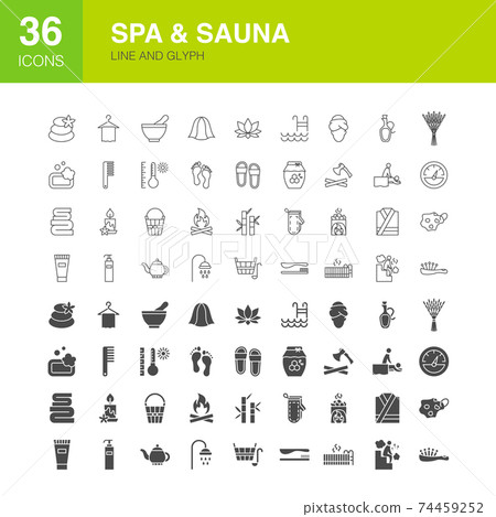 Sauna Line Web Glyph Icons 74459252