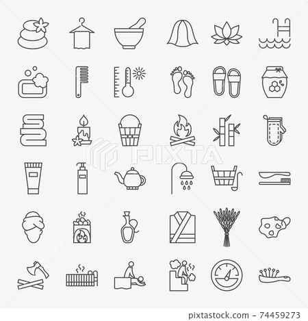 Spa Line Icons Set 74459273