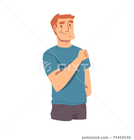 Cheerful Young Man Wearing Casual Clothes Flat Style Vector Illustration Cheerful Young Man Wearing Casual Clothes Flat Style Vector Illustration 74459540