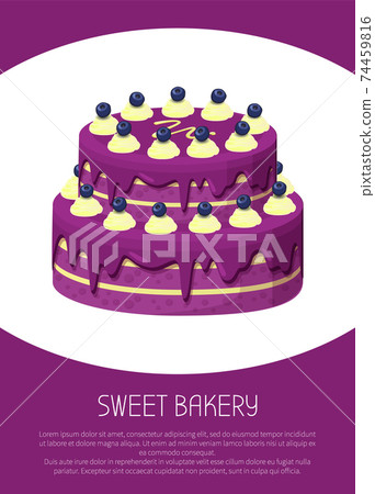 Sweet Bakery Poster Two-Story Cake Covered by Jam 74459816