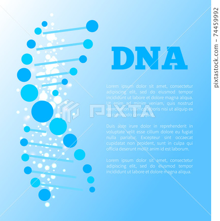 DNA Poster of Blue Color, Vector Illustration 74459992