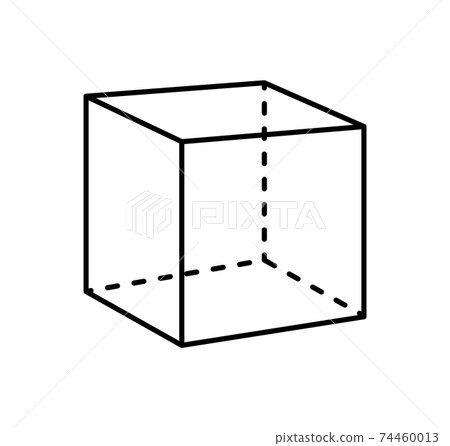 Cube Isolated Geometric Figure of Black Projection Cube Isolated Geometric Figure of Black Projection 74460013