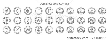 各國的貨幣和虛擬貨幣 各國的貨幣和虛擬貨幣 74460436