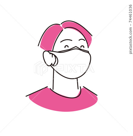 Male simple illustration vector wearing a double mask Male simple illustration vector wearing a double mask 74461036