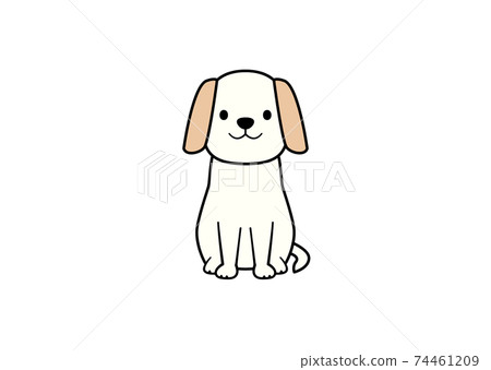 Illustration of a dog sitting facing the front (color 3) Illustration of a dog sitting facing the front (color 3) 74461209