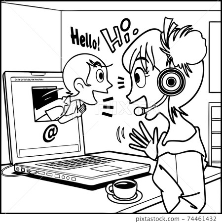 遠程工作 74461432