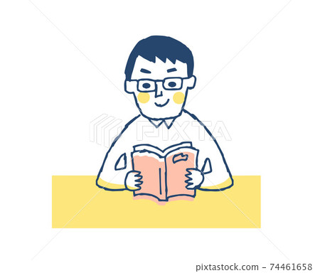 眼鏡看書的人 74461658