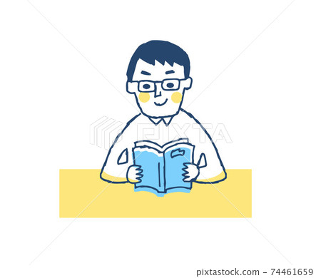 眼鏡看書的人 74461659