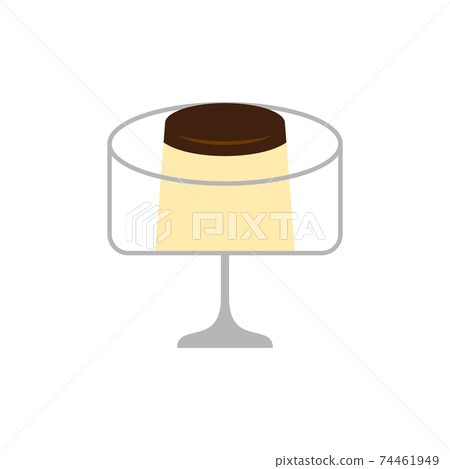 Illustration of pudding and dessert cup 74461949