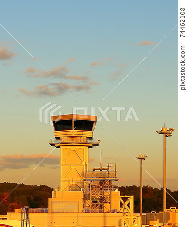 Hiroshima Airport Evening Control Tower 74462108