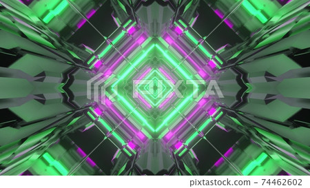 3d illustration of glowing futuristic tunnel 3d illustration of glowing futuristic tunnel 74462602
