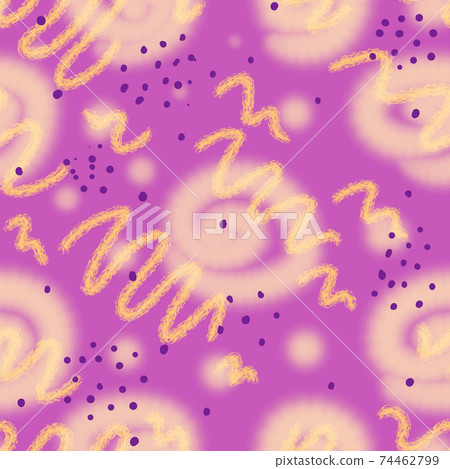 Purple and orange repeating pattern. Seamless texture. Abstract ornament with flowers and sweet berries. Purple and orange repeating pattern. Seamless texture. Abstract ornament with flowers and sweet berries. 74462799