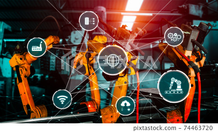 Industry 4.0 technology concept - Smart factory for fourth industrial revolution 74463720