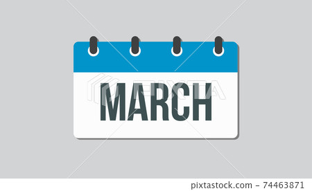 Vector icon page horizontal calendar month March 74463871