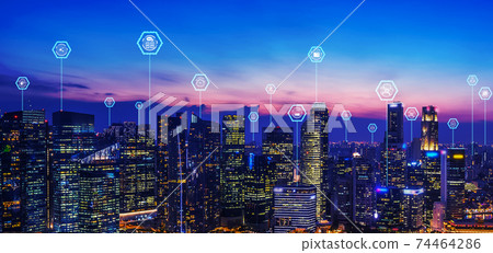 Advanced communication and global internet network connection in smart city 74464286