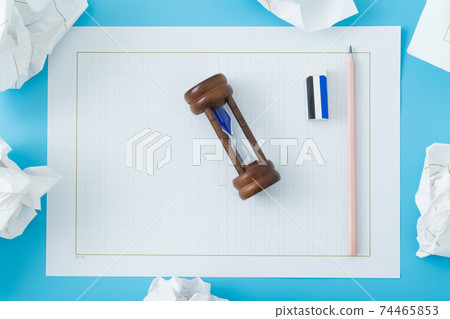 Document paper and hourglass 74465853