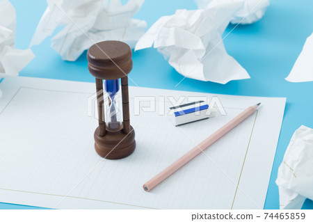 Document paper and hourglass Document paper and hourglass 74465859