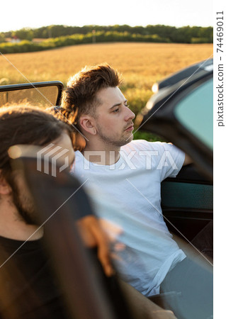 White european boy in the car White european boy in the car 74469011