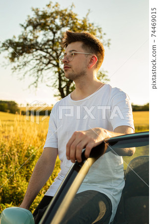 White european boy outside White european boy outside 74469015