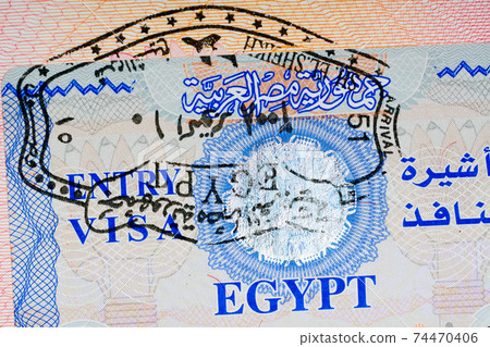egypt entry visa and passport stamp egypt entry visa and passport stamp 74470406