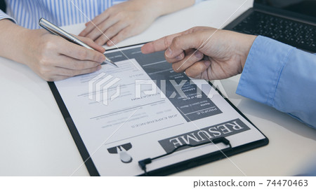 Job seeker has signed an employment contract with the employer or company HR, Signing a contract for applying for a job, Agreeing to the terms and conditions of the law. Job seeker has signed an employment contract with the employer or company HR, Signing a contract for applying for a job, Agreeing to the terms and conditions of the law. 74470463