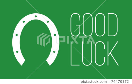 good luck, card with horseshoe 74470572