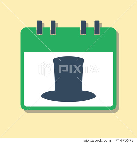 green calendar with leprechaun hat, st. patrick's day symbol, flat style vector illustration 74470573