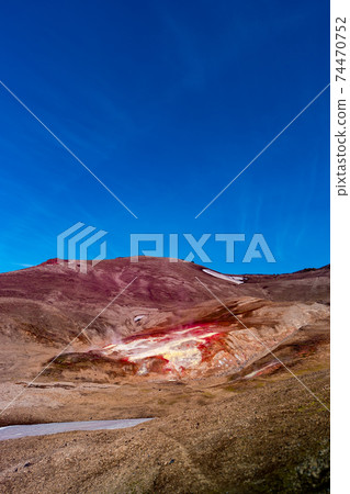 Amazing Icelandic landscape of colorful volcanic caldera Askja, Amazing Icelandic landscape of colorful volcanic caldera Askja, 74470752