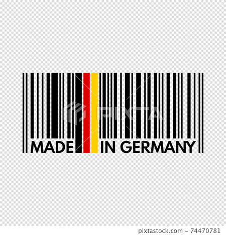 barcode made in germany, vector illustration on transparent background barcode made in germany, vector illustration on transparent background 74470781