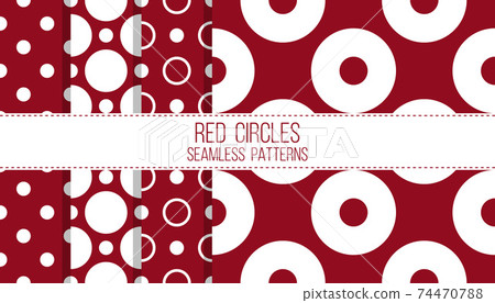 red circles, seamless patterns set red circles, seamless patterns set 74470788
