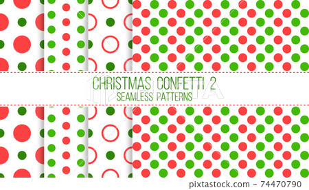 christmas confetti 2, seamless patterns set christmas confetti 2, seamless patterns set 74470790