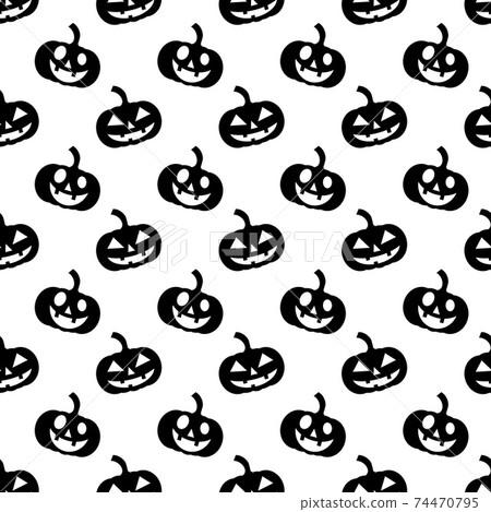 smiley pumpkins, white and black seamless halloween style vector texture smiley pumpkins, white and black seamless halloween style vector texture 74470795