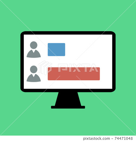 voting results in computer display, flat design voting results in computer display, flat design 74471048