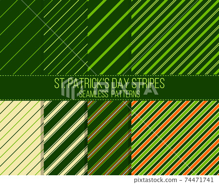 diagonal stripes, st. patrick seamless patterns set diagonal stripes, st. patrick seamless patterns set 74471741