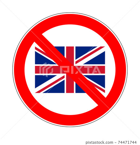 united kingdom flag in prohibition sign 74471744