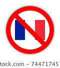france flag in prohibition sign 74471745