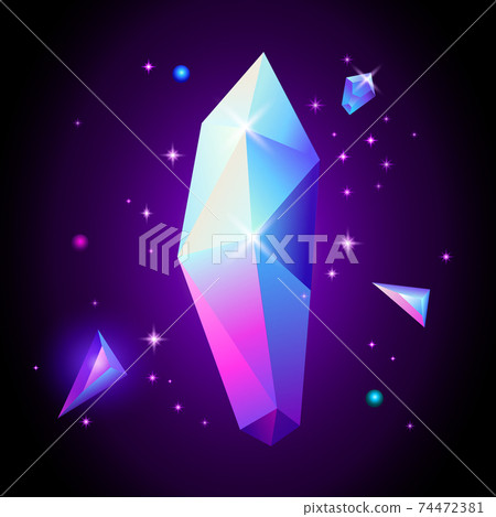 Abstract trendy cosmic poster with crystal gems... - Stock Illustration ...